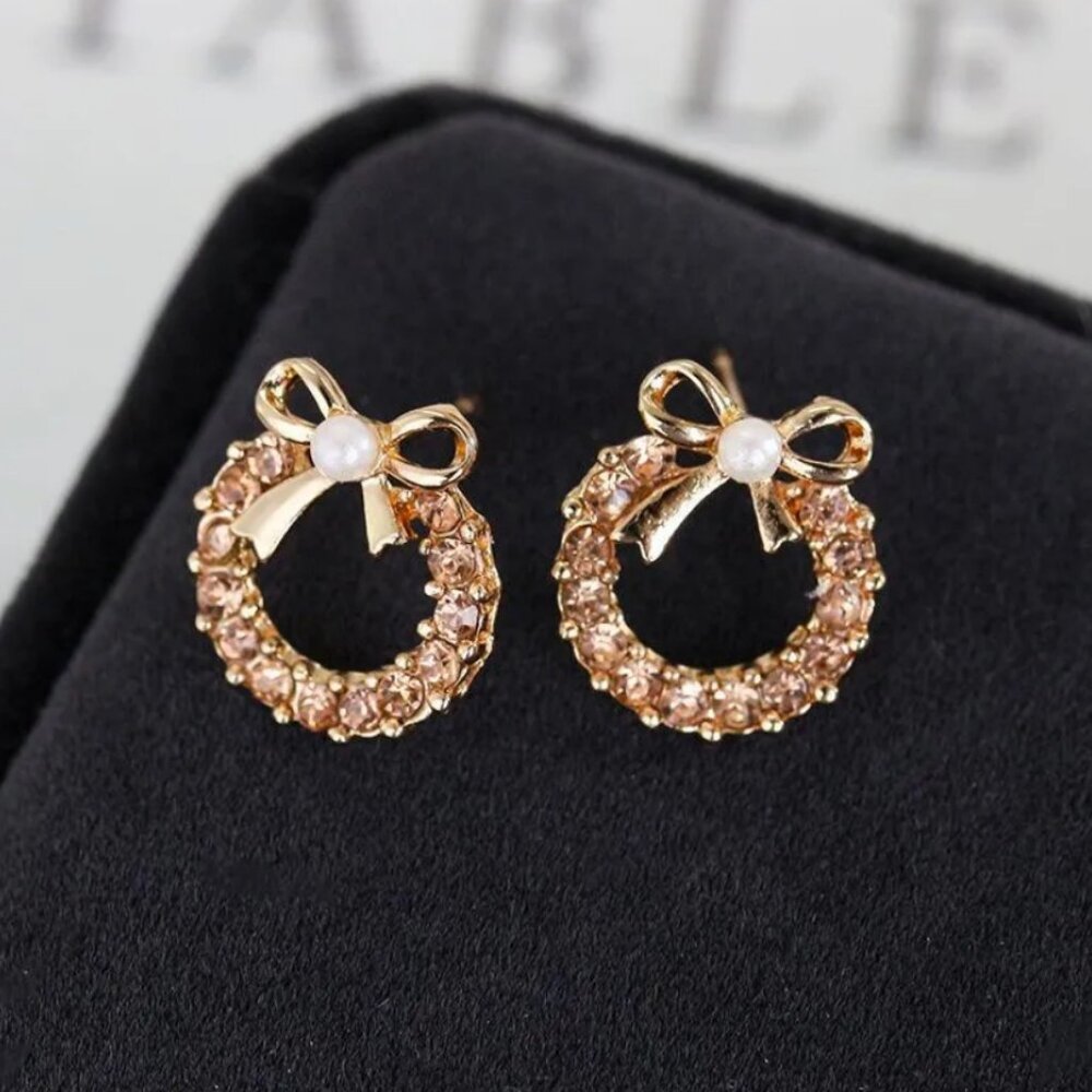 Bow Champagne Earrings (46)